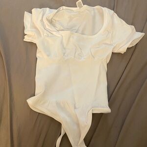 White tummy control bodysuit